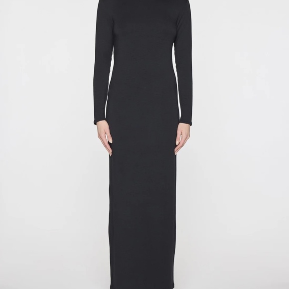 Bleusalt long sleeve crew neck maxi dress, Black, Large - Picture 1 of 7